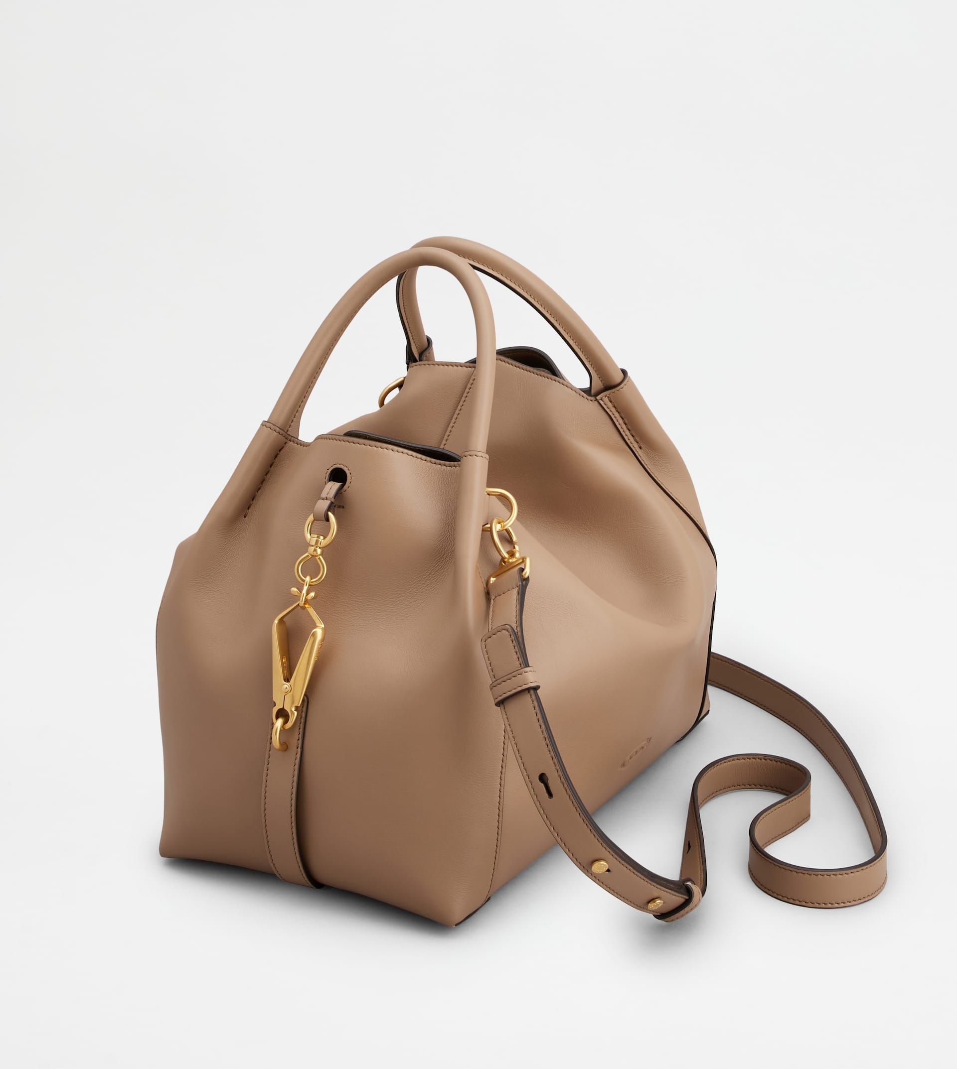 SATCHEL IN LEATHER SMALL - BEIGE - 5