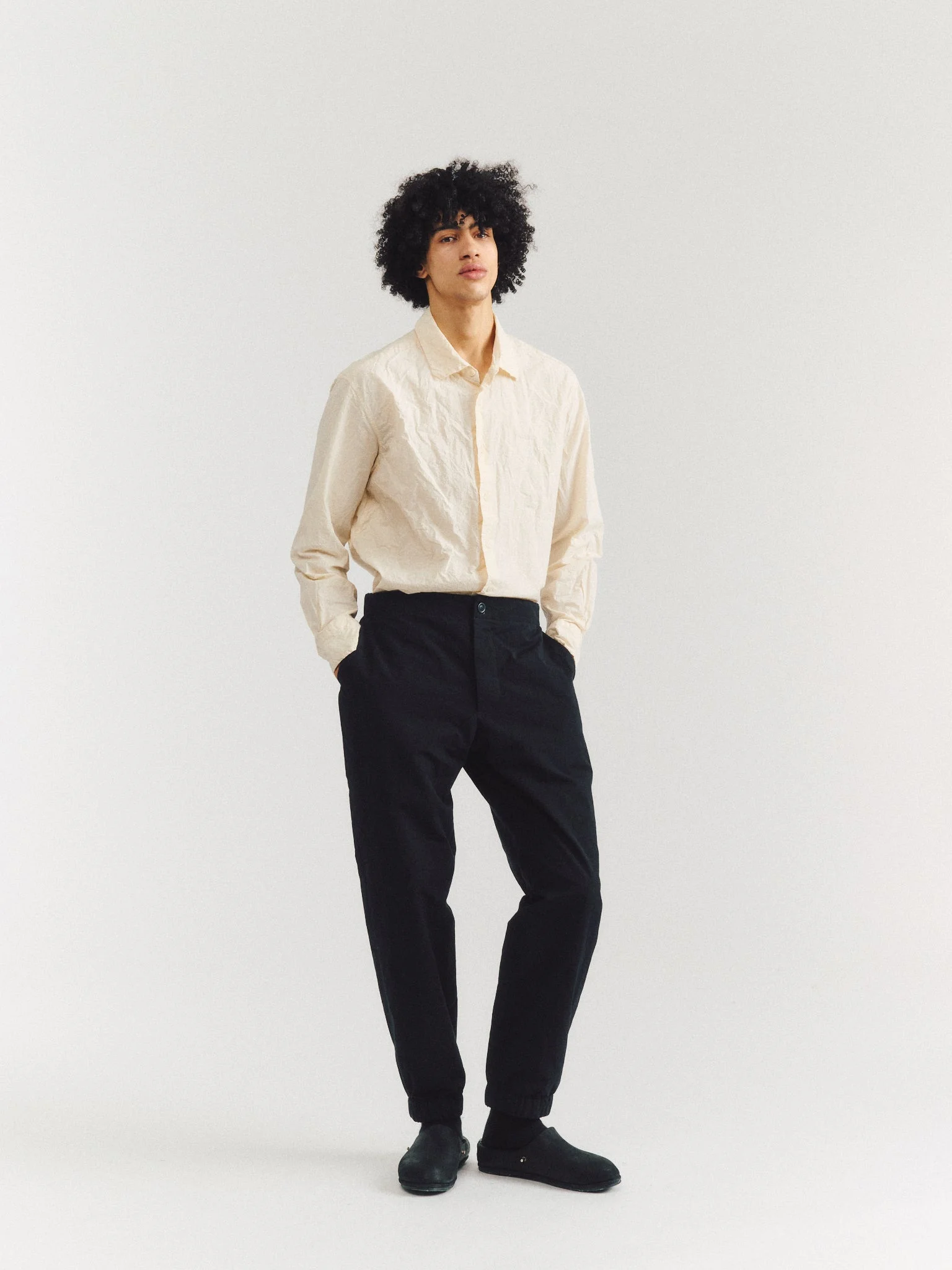 ISA PANT - PAPER COT - PITCH BLACK - 1