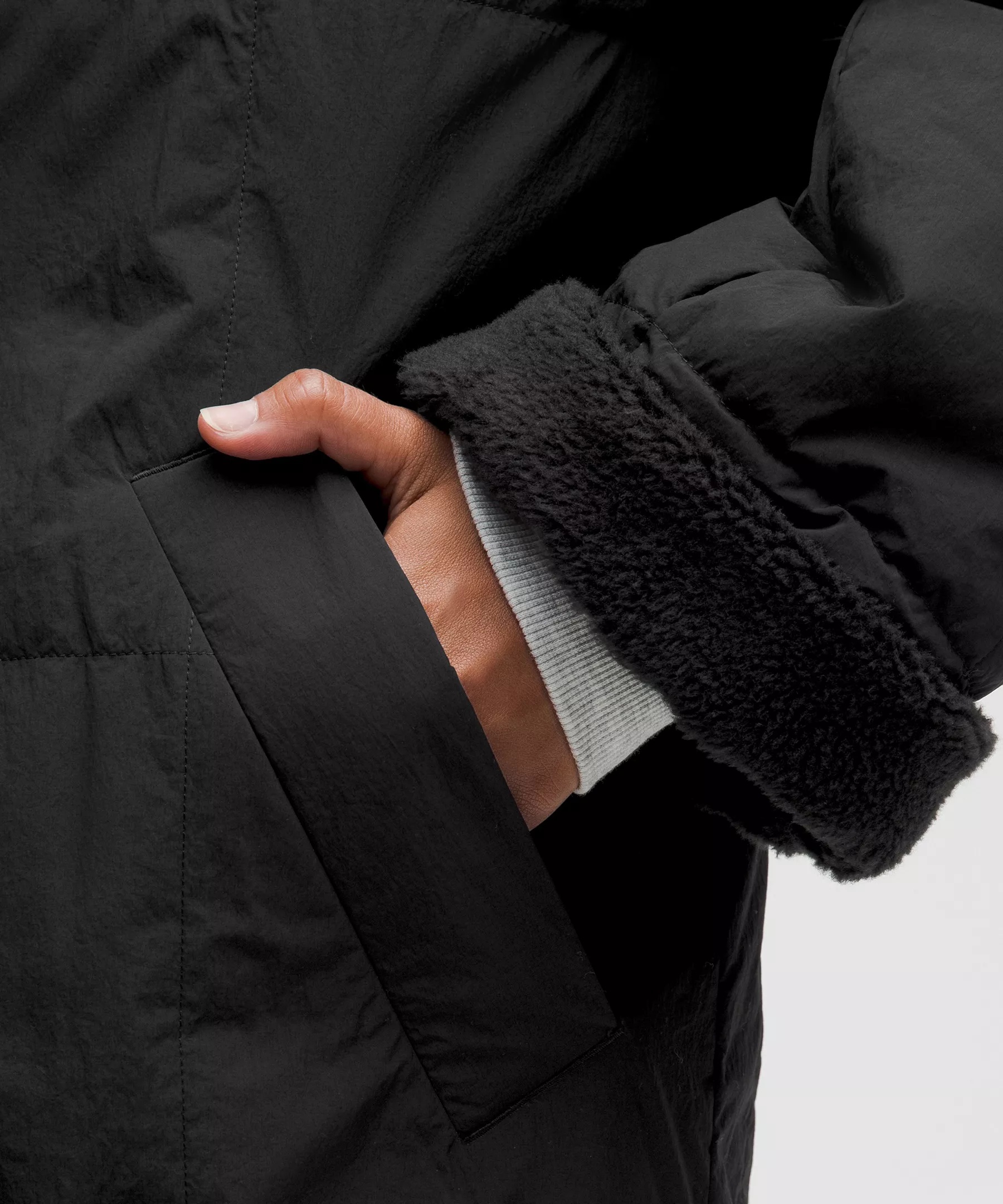 Fleece-Lined Insulated Long Coat - 4