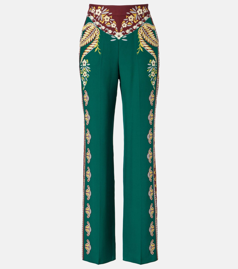 Printed silk wide-leg pants 1