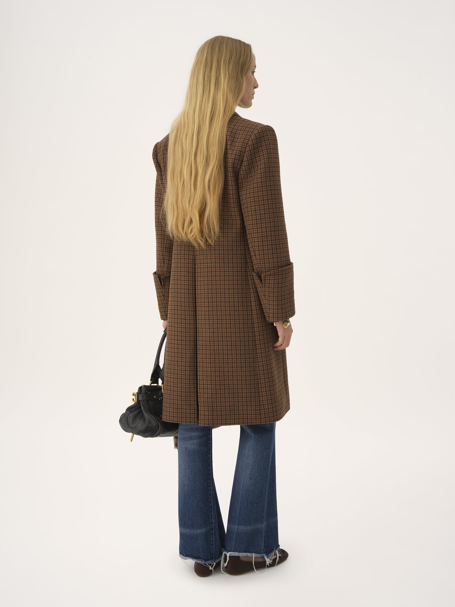 RIDING COAT IN HOUNDSTOOTH WOOL - 4