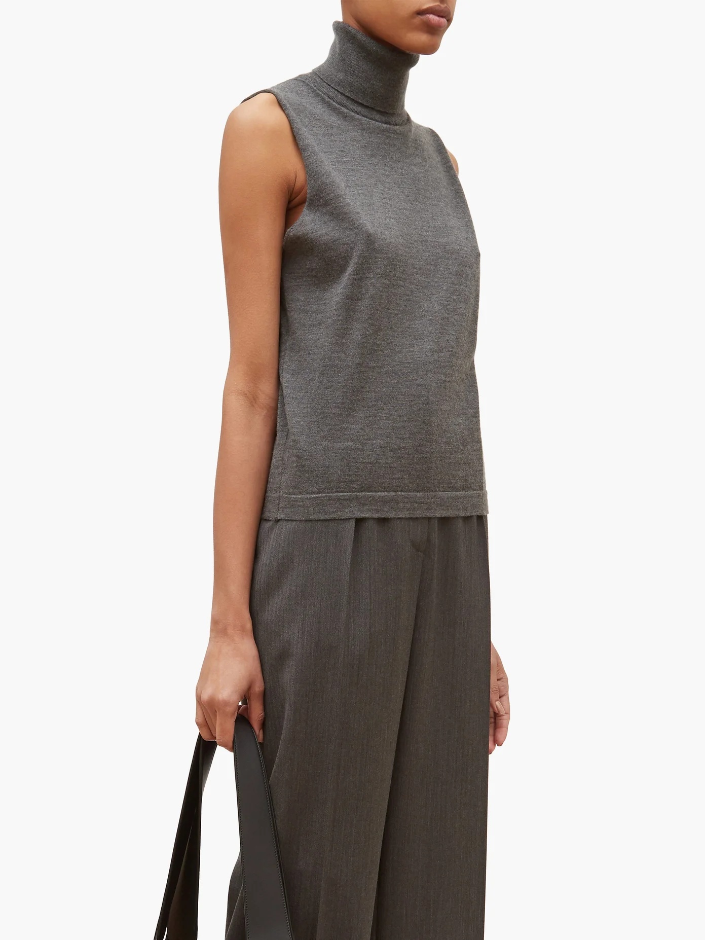 Becca roll-neck cashmere sleeveless sweater - 6