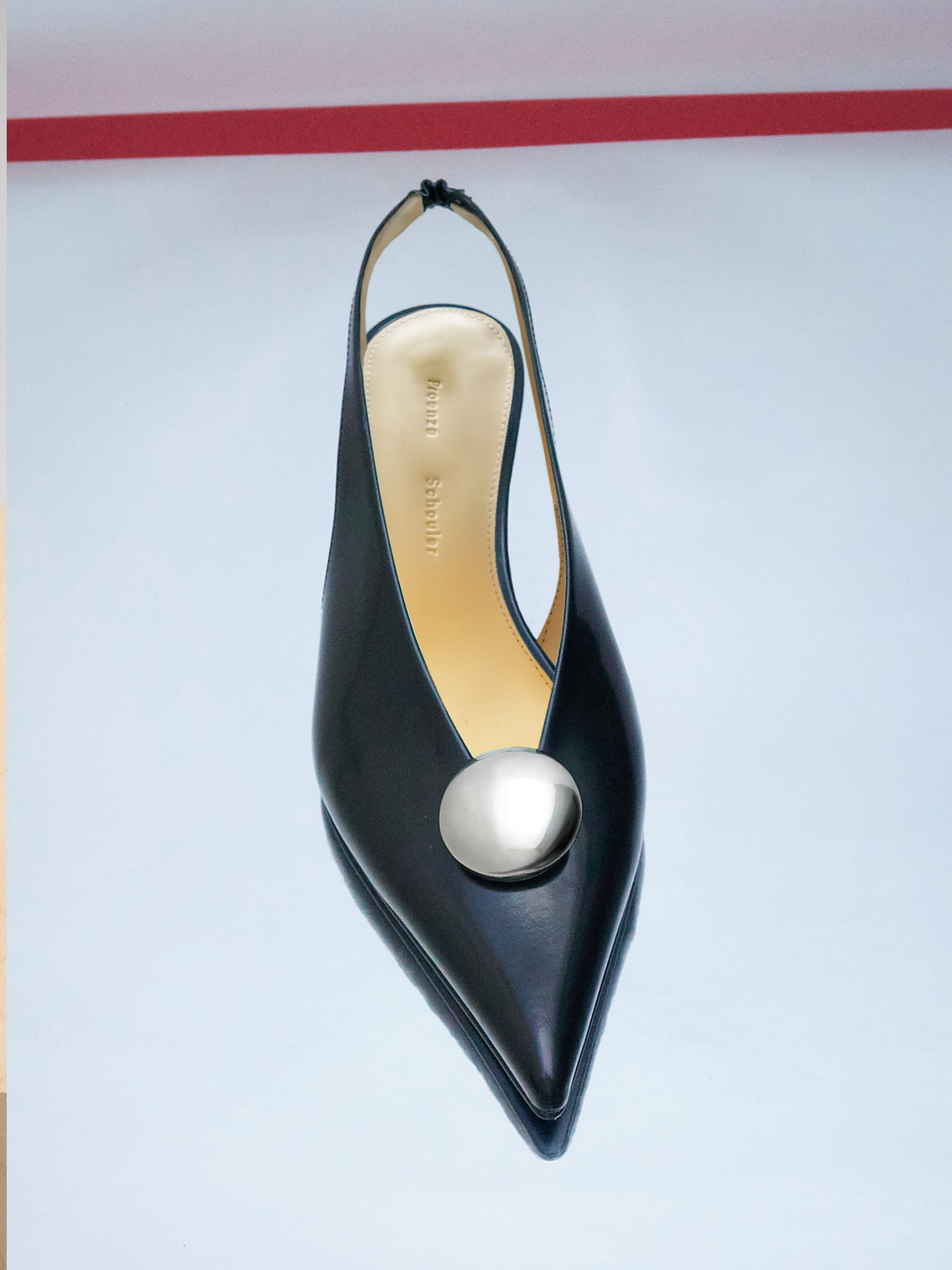 Dome Slash Slingbacks in Polished Calf - 4