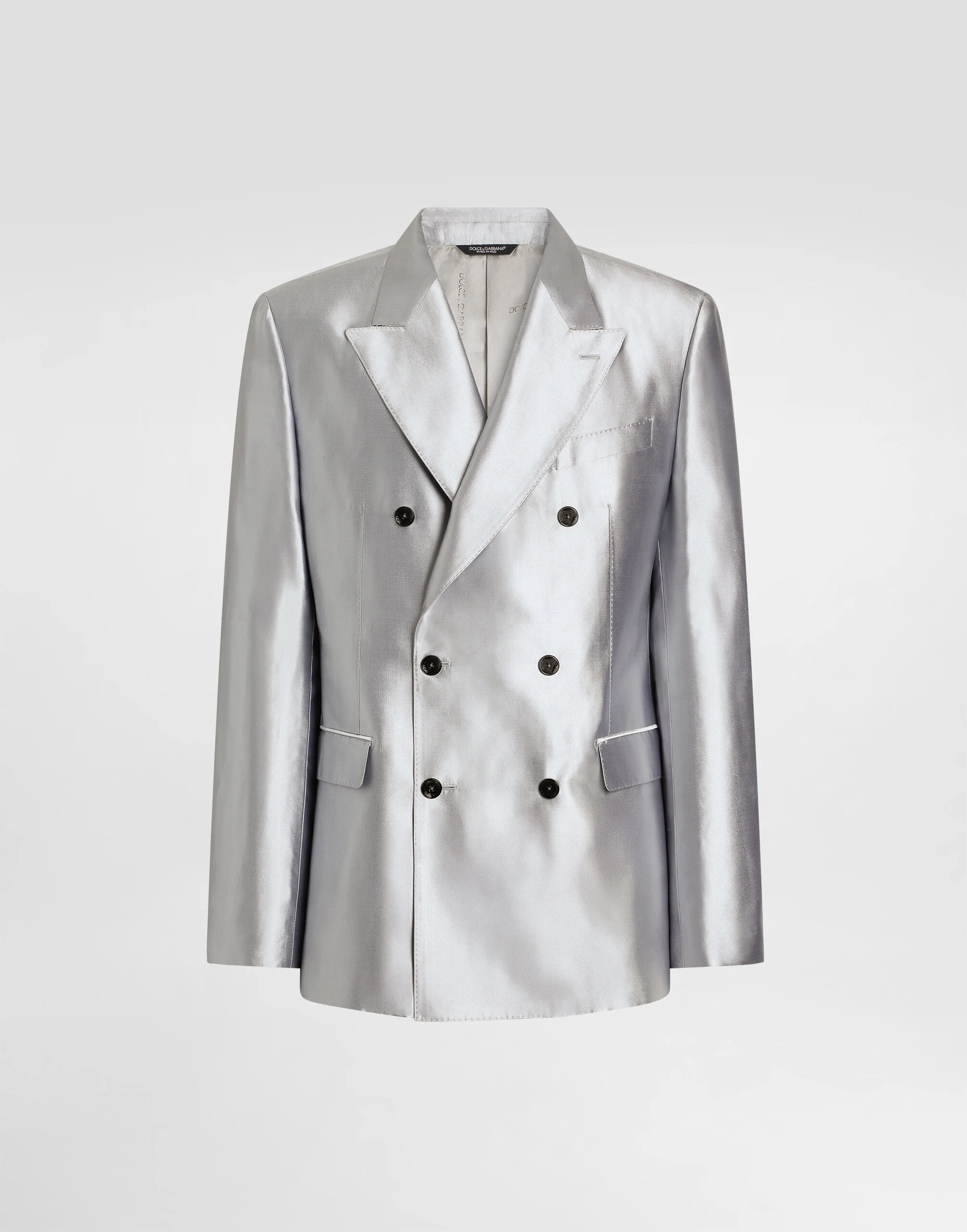Sicilia light double-breasted silk shantung jacket - 1