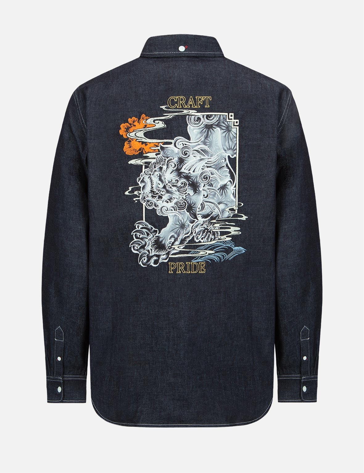Komainu Framed Graphic Print Denim Shirt - 7