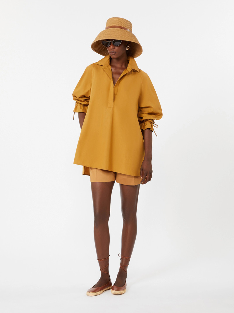 Max Mara ADORNI Cotton poplin blouse - EARTH outlook