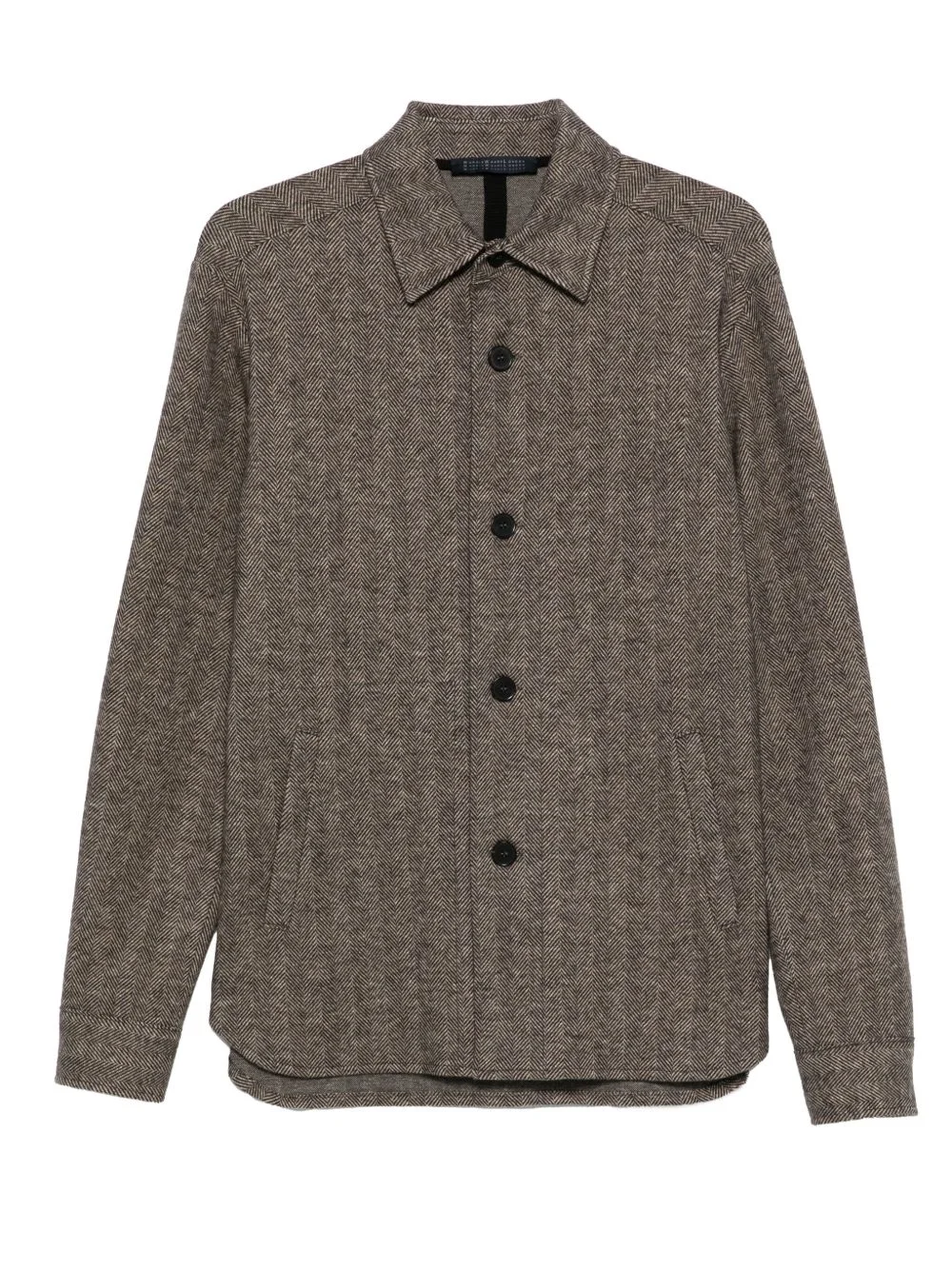 button-up herringbone shirt - 1