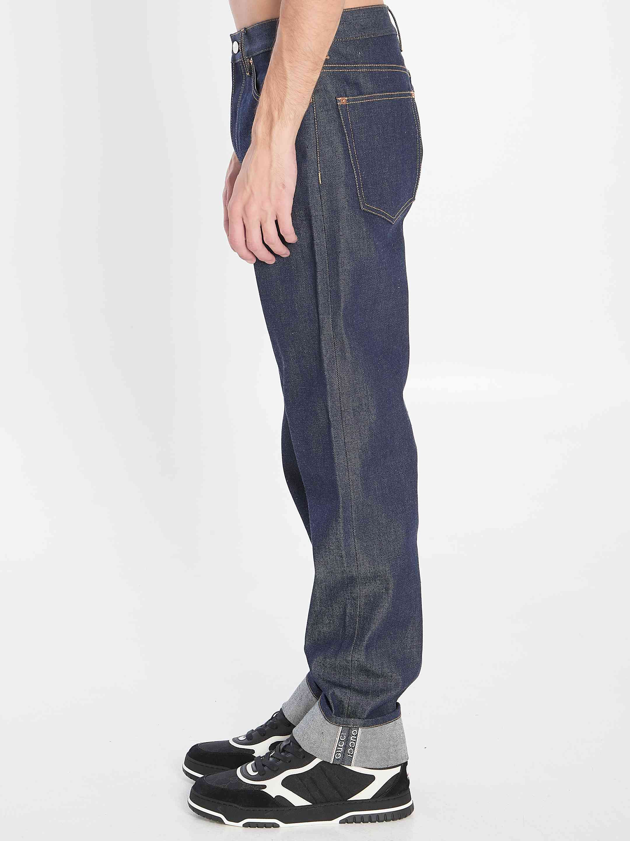 Gucci Men Denim Trousers With Hem Details - 3