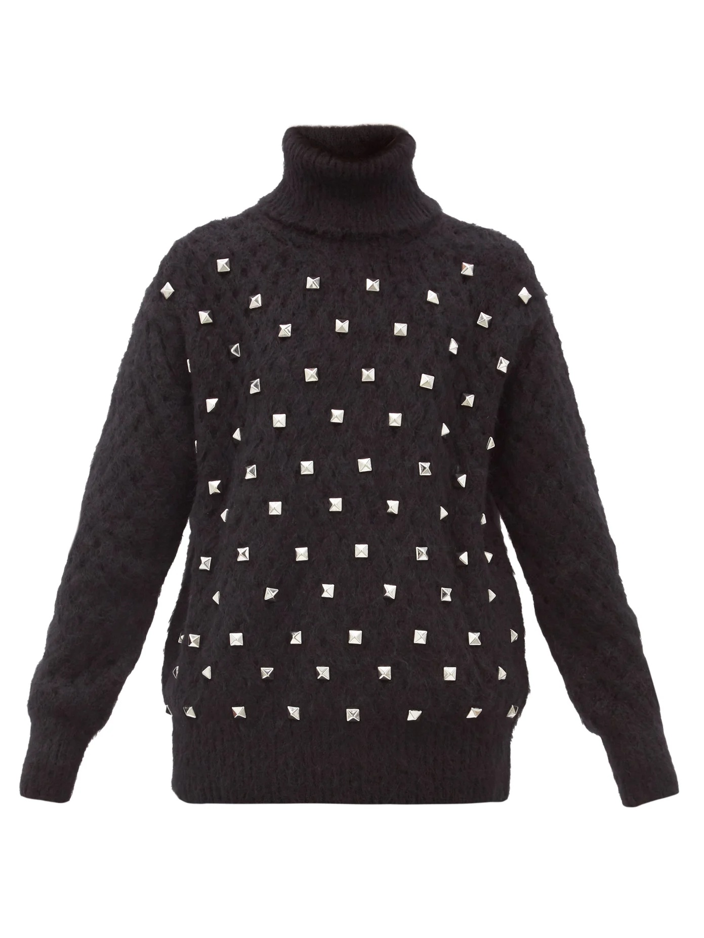 Studded roll-neck wool-blend sweater - 1