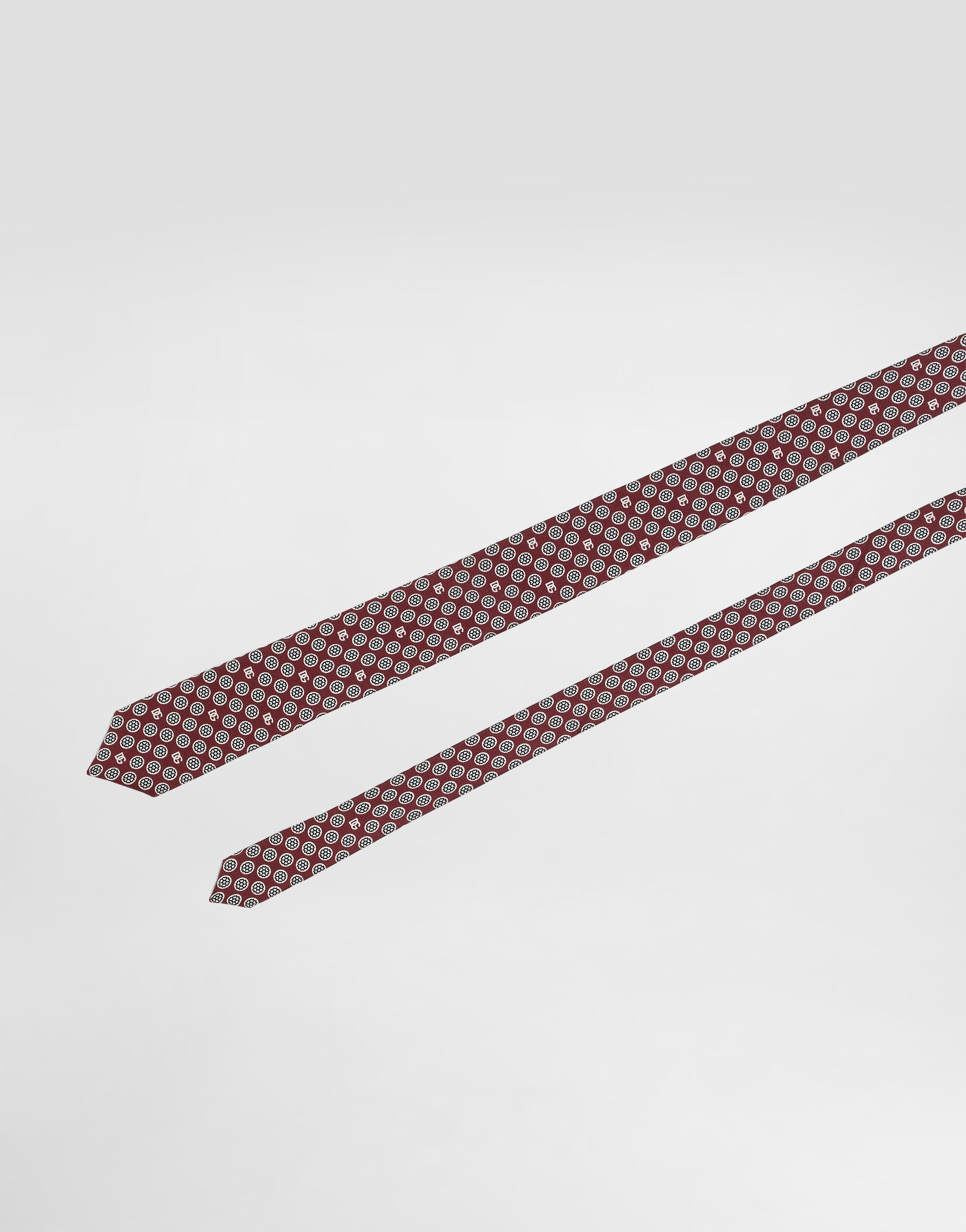 Martini tie with jacquard micro-designs and logo - 3