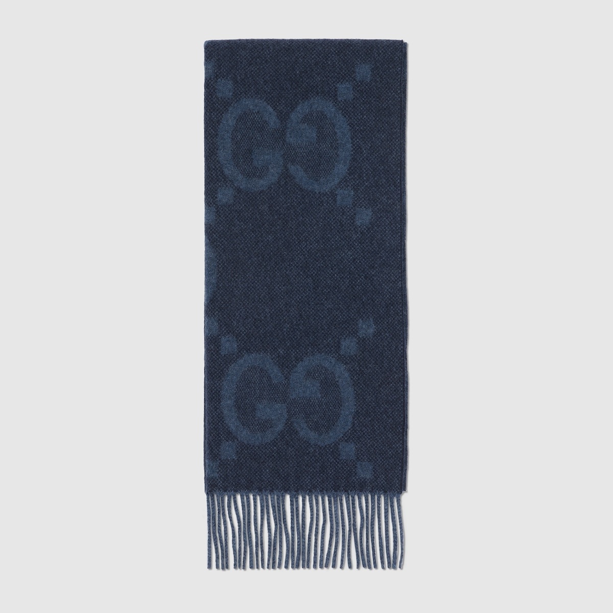 GG cashmere jacquard hat in blue and dark blue