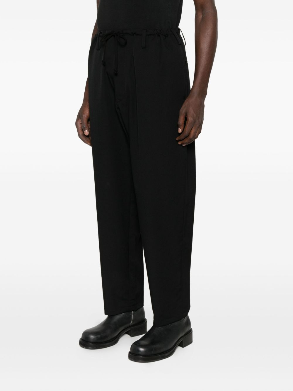 drawstring-waist wool trousers - 3
