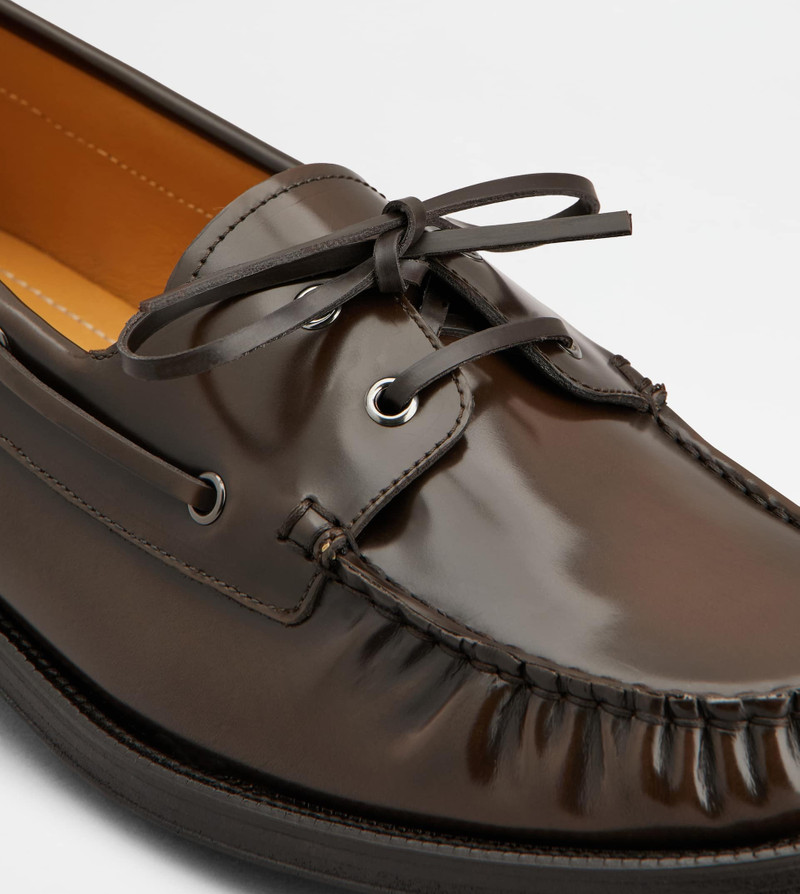 BOAT SHOES IN LEATHER - BROWN 5