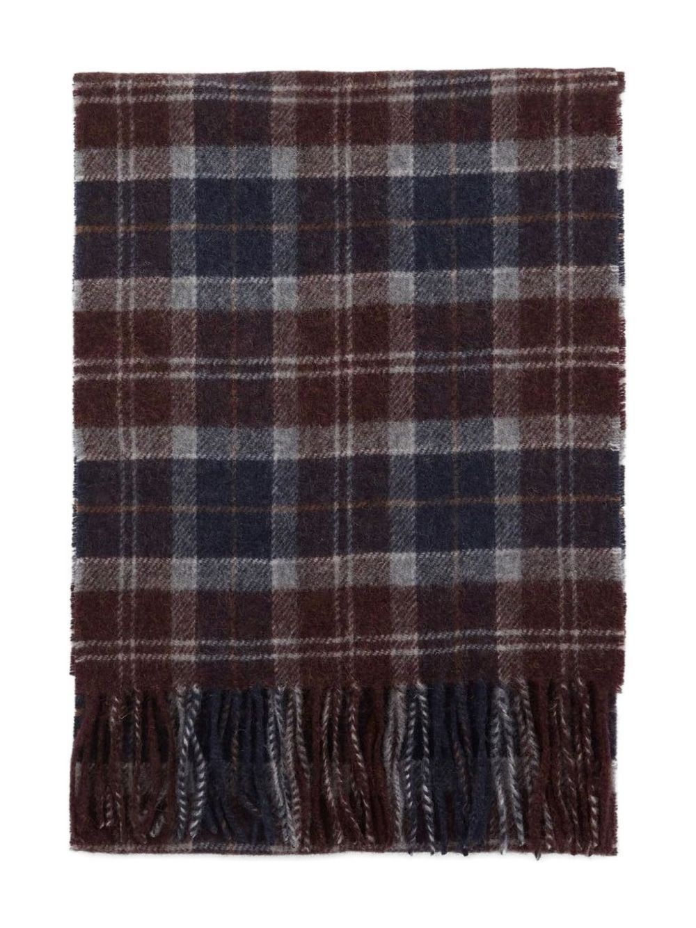 tartan-fringed scarf - 2