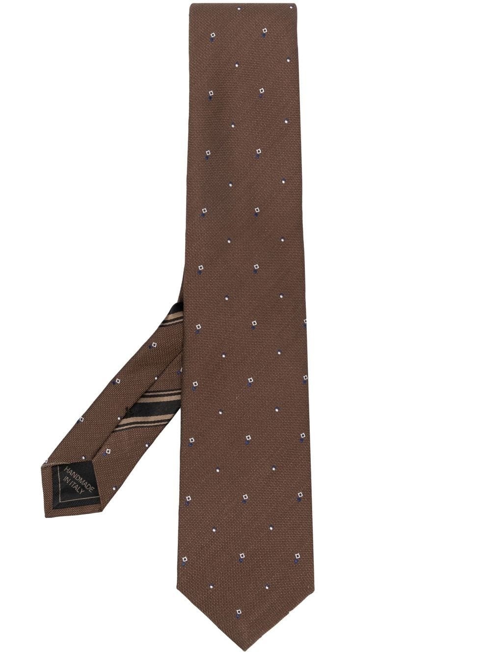 embroidered-pattern design tie - 1