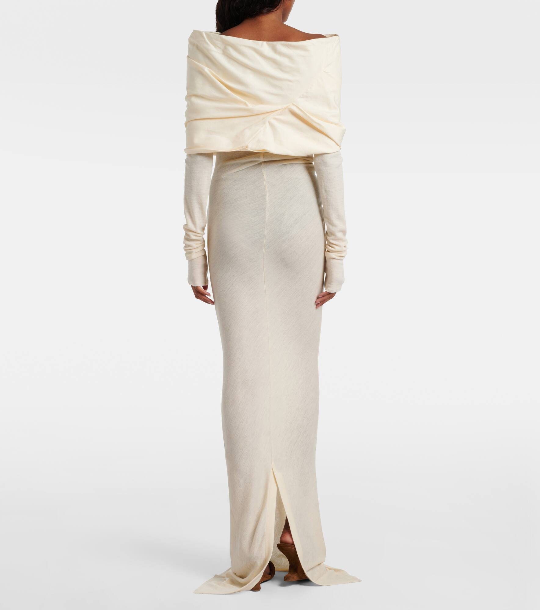 Draped wool gown - 3