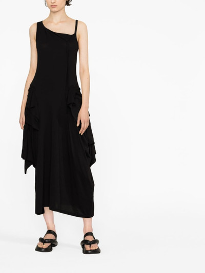 Yohji Yamamoto asymmetric-design midi dress outlook