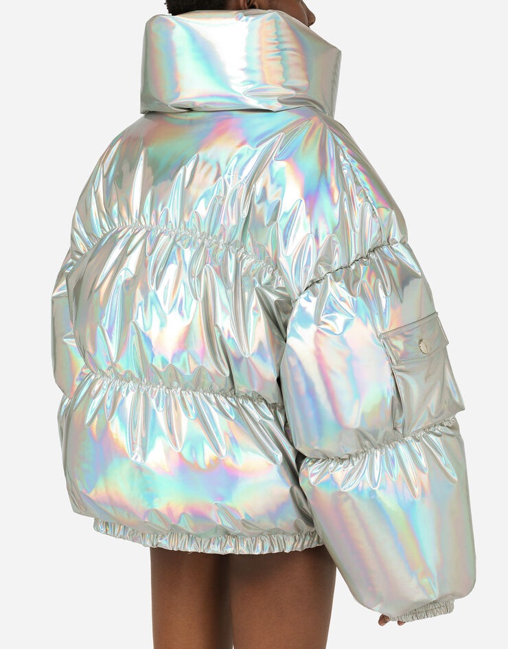 Holographic-effect technical nylon down jacket - 5