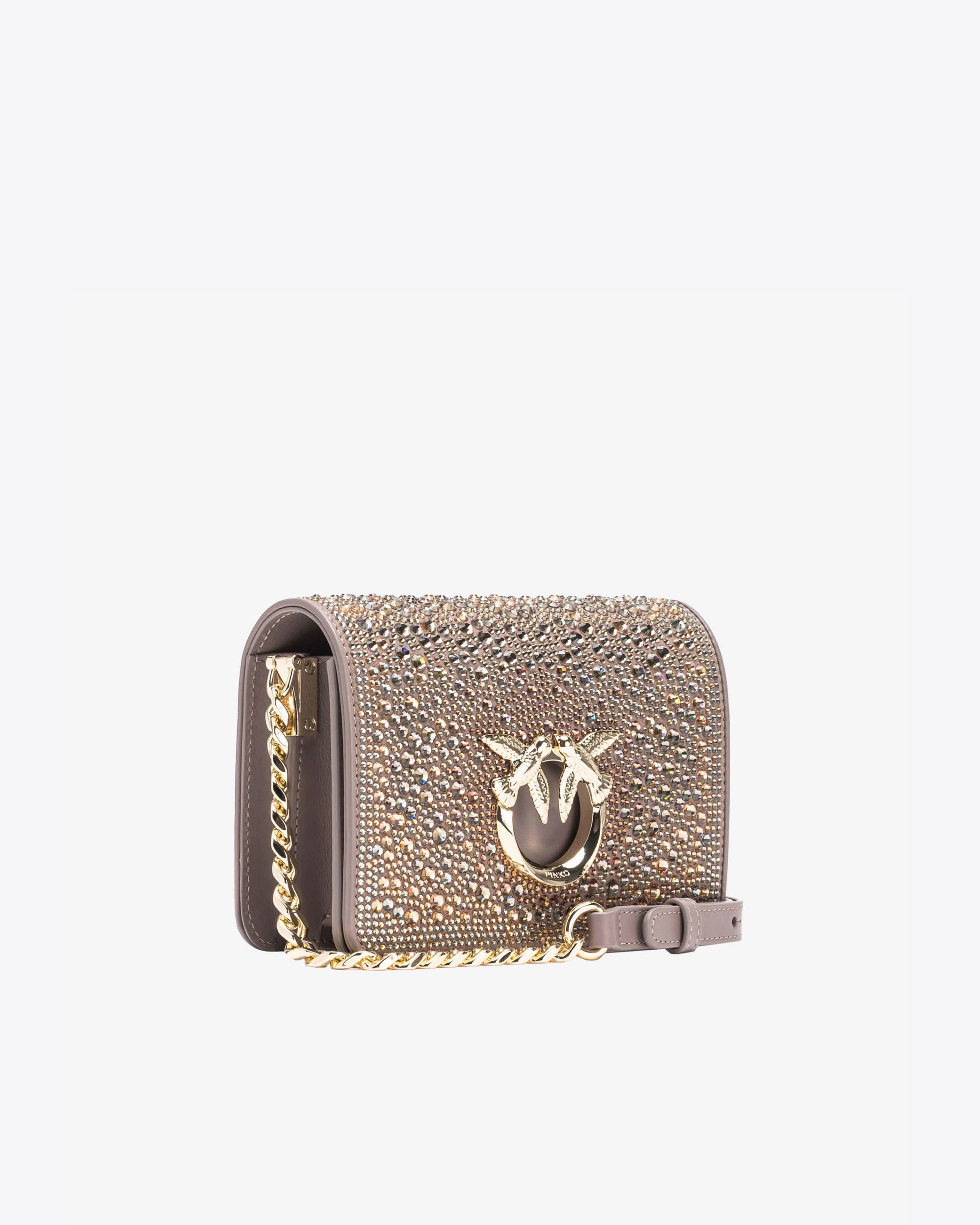 PINKO GALLERIA FULL-RHINESTONE MINI LOVE BAG CLICK - 3