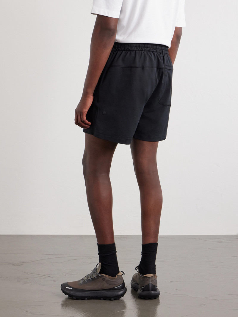 Straight-Leg Stretch Recycled-Jersey Drawstring Shorts 4