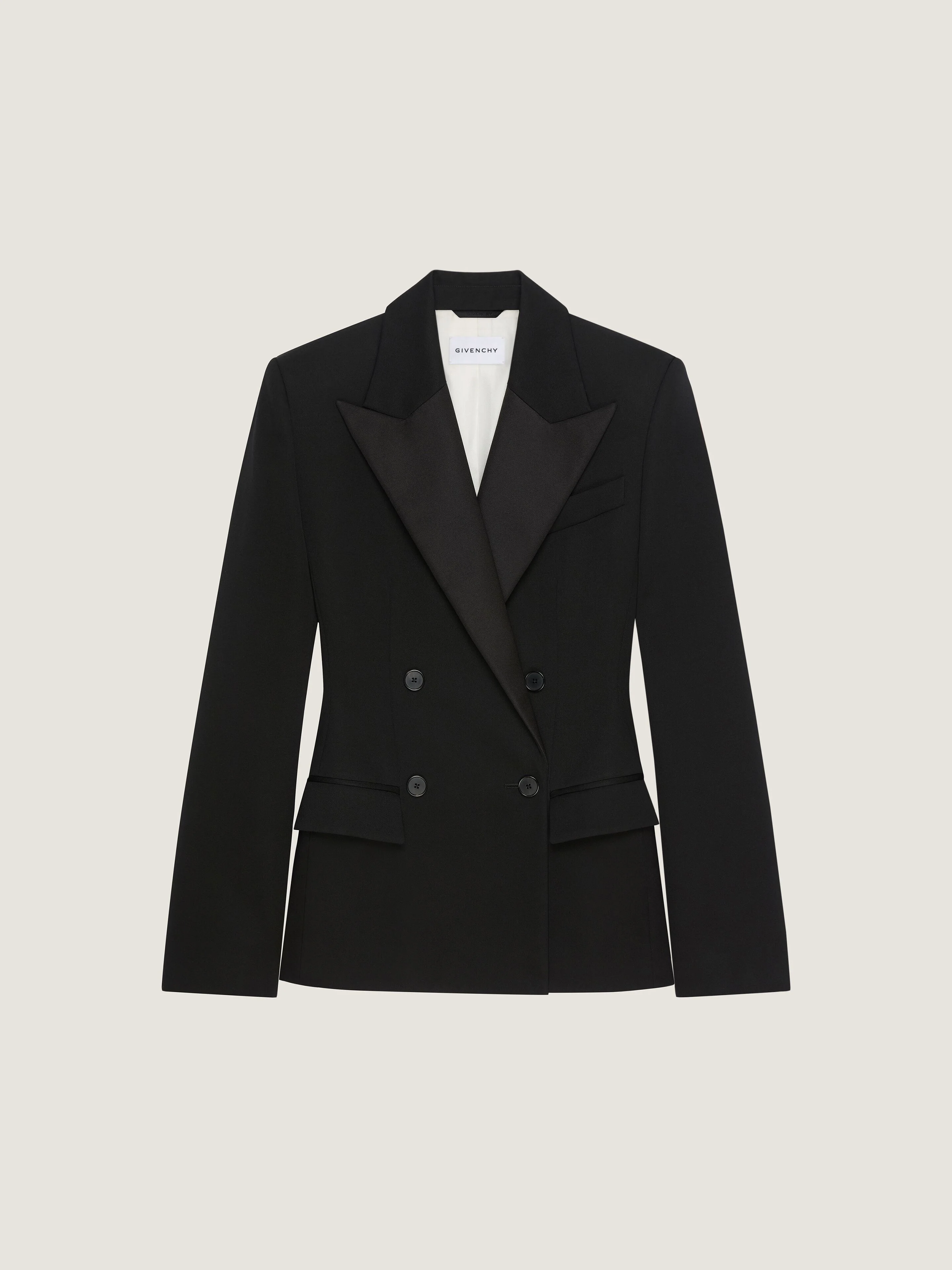 DOUBLE BREASTED TUXEDO JACKET IN WOOL - 1