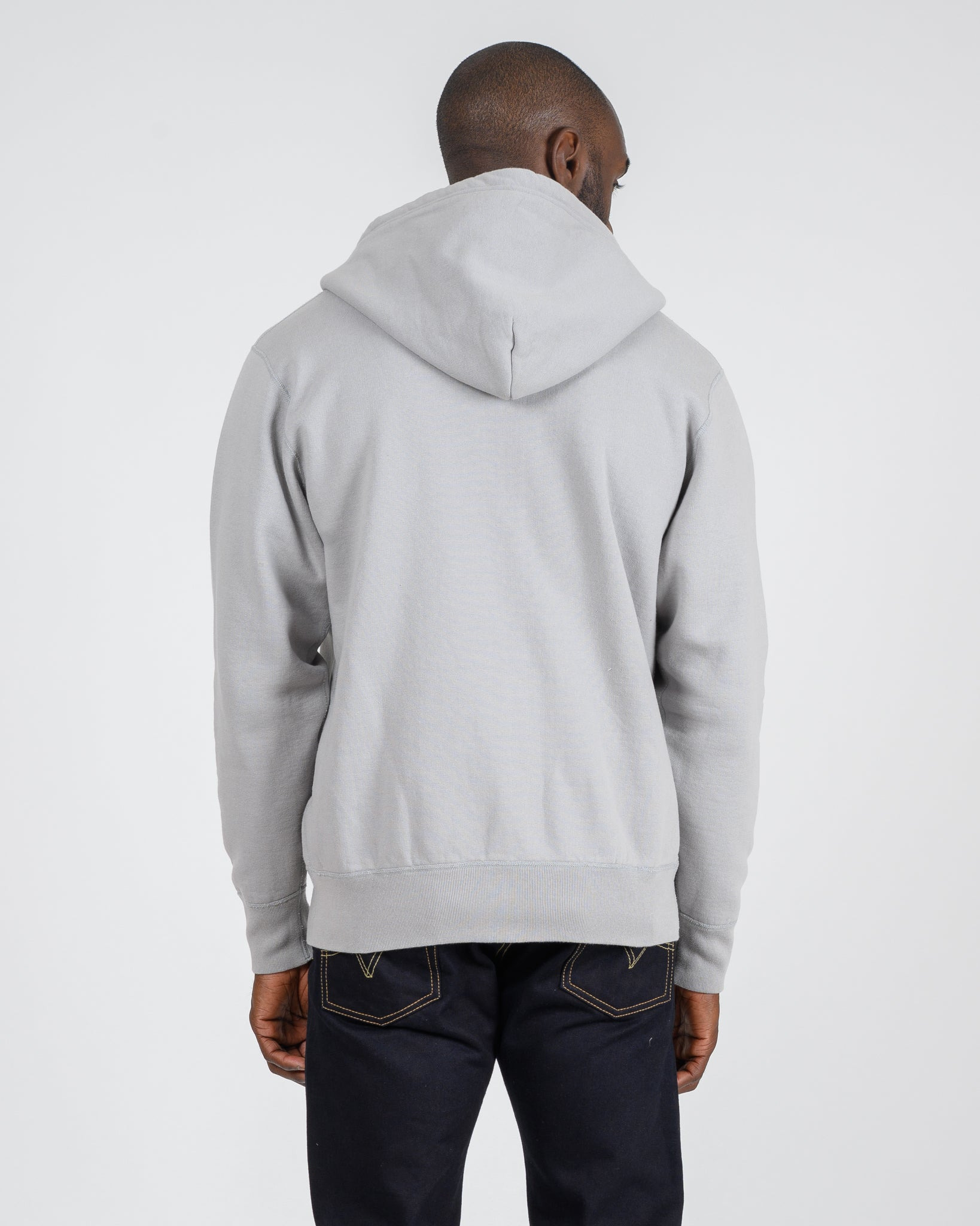 IHSW-10-GRY 14oz Ultra Heavyweight Loopwheel Cotton Zip Up Hoodie - Grey - 4