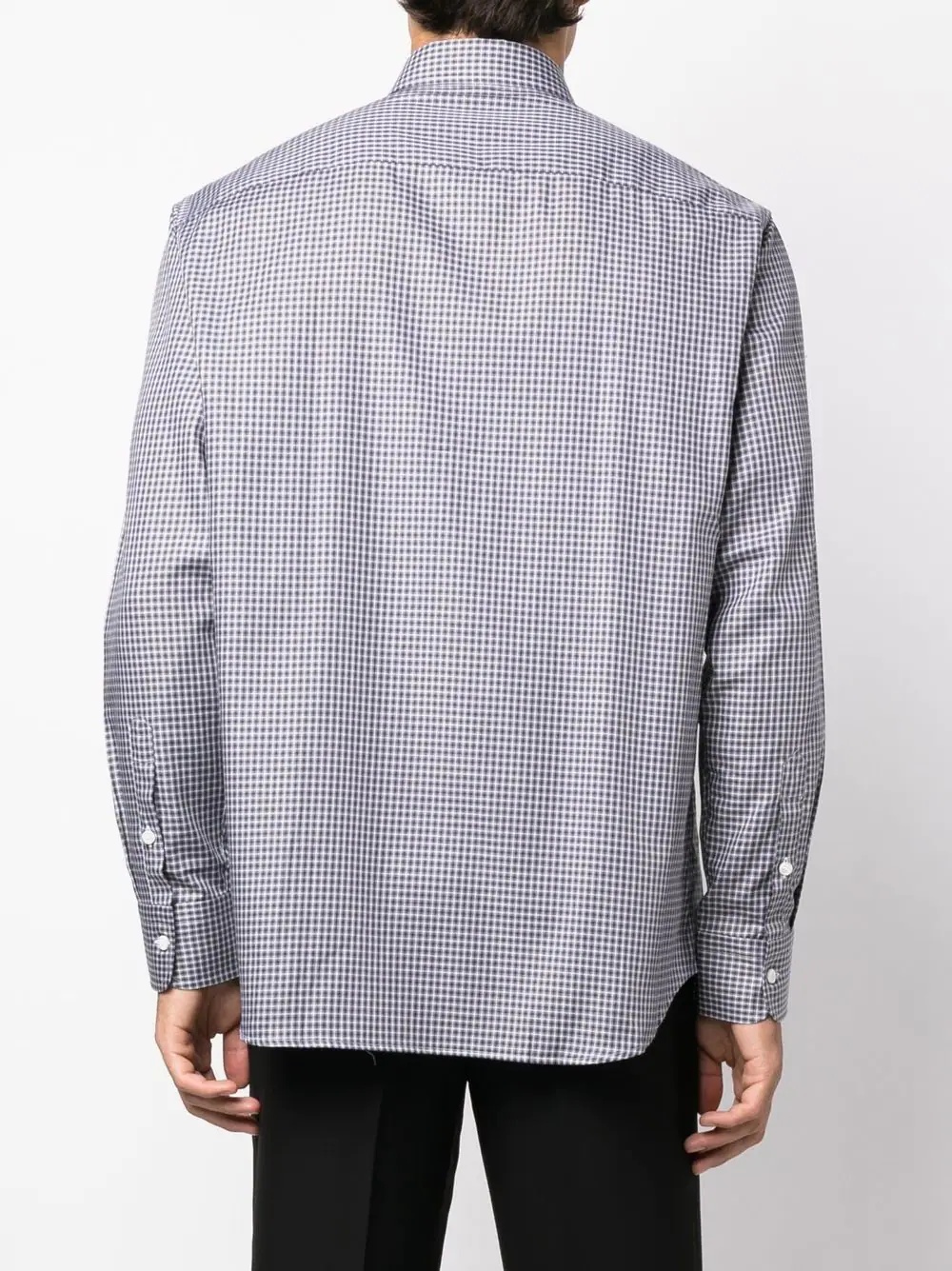 check-print long-sleeve shirt - 4