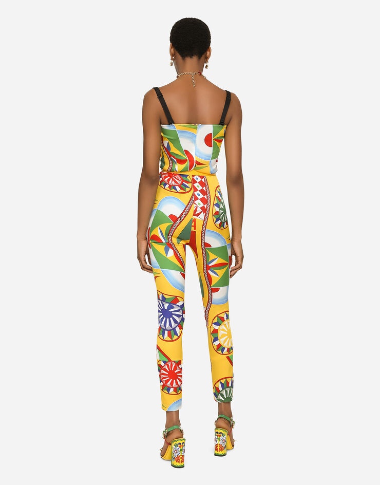 Carretto-print technical jersey jumpsuit - 3