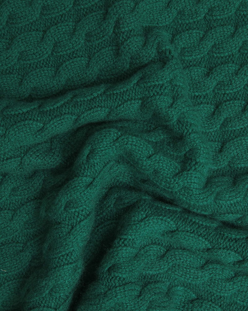 MADE-IN-SCOTLAND GREEN CABLE KNIT CASHMERE SWEATER 5