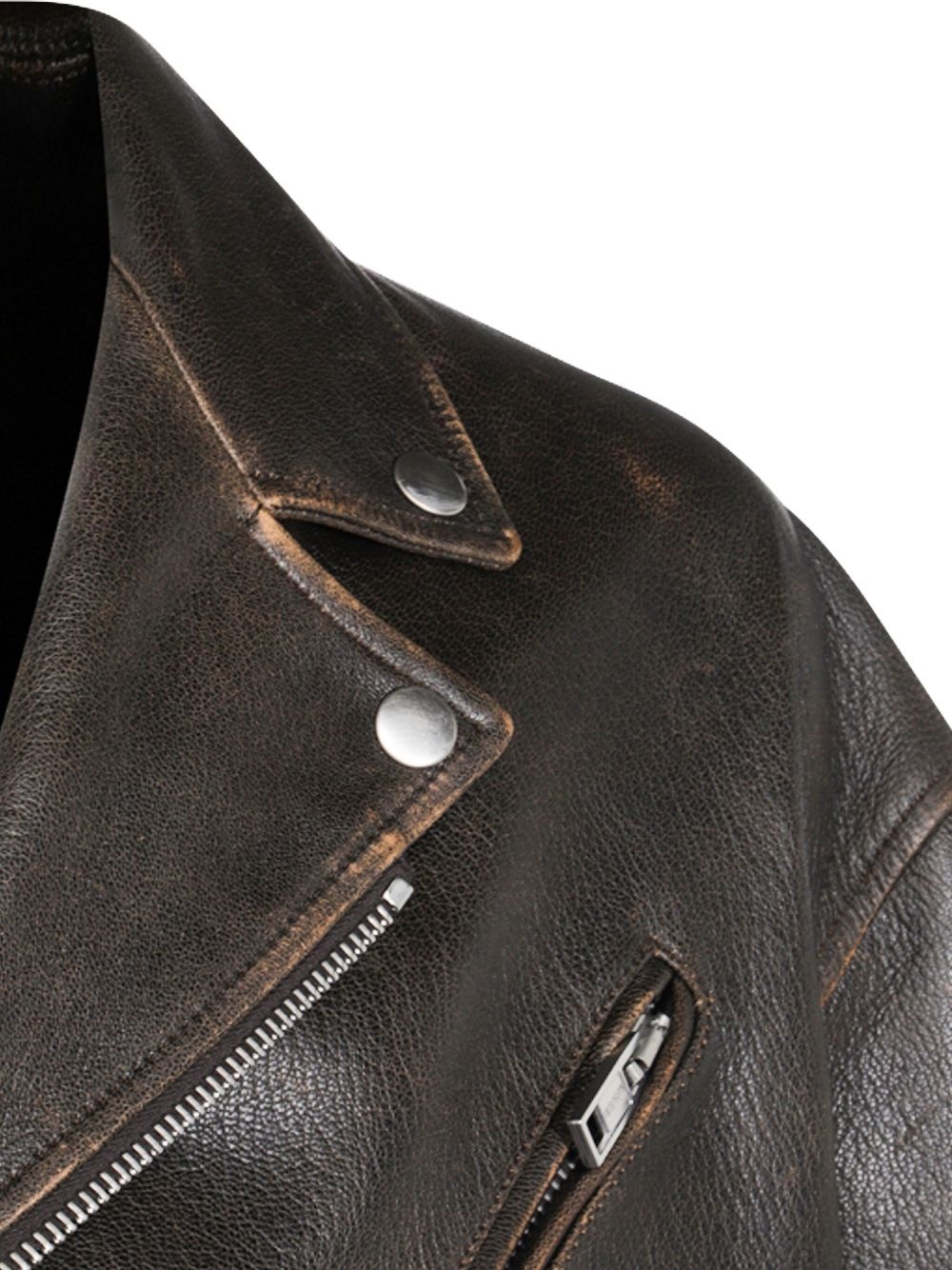 smiley-face studded leather jacket - 3