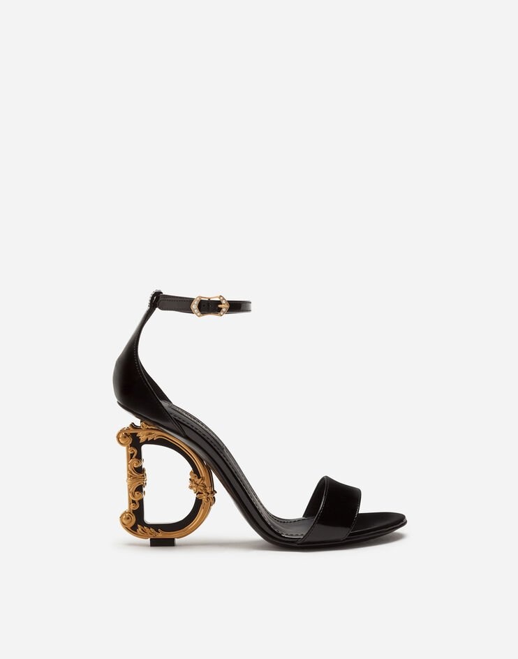 Polished calfskin sandals with DG baroque heel - 1