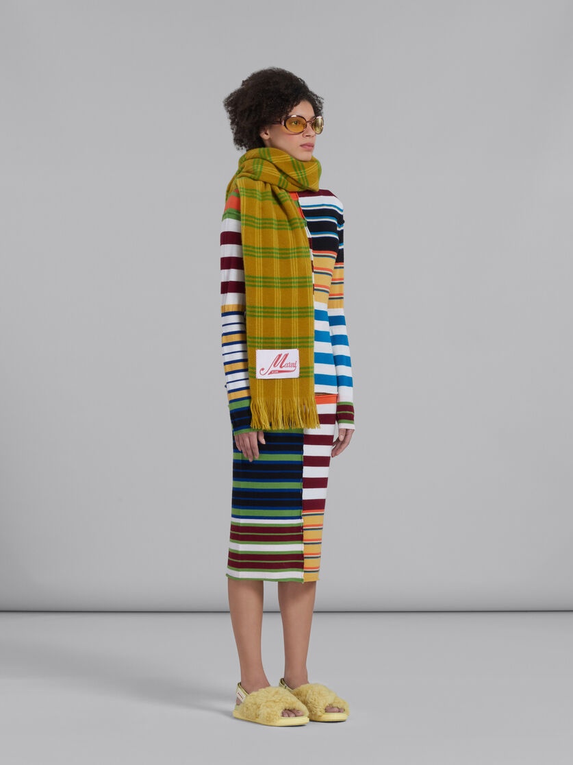 MULTICOLOURED KNIT DRESS WITH PATCHWORK STRIPES - 6