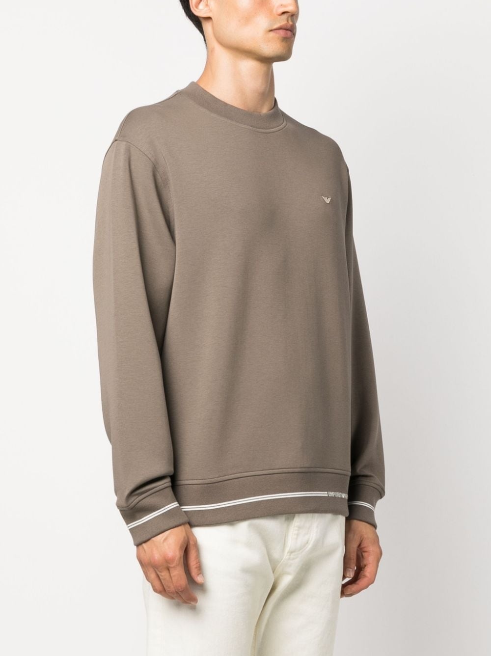 intarsia-knit logo trim sweatshirt - 3