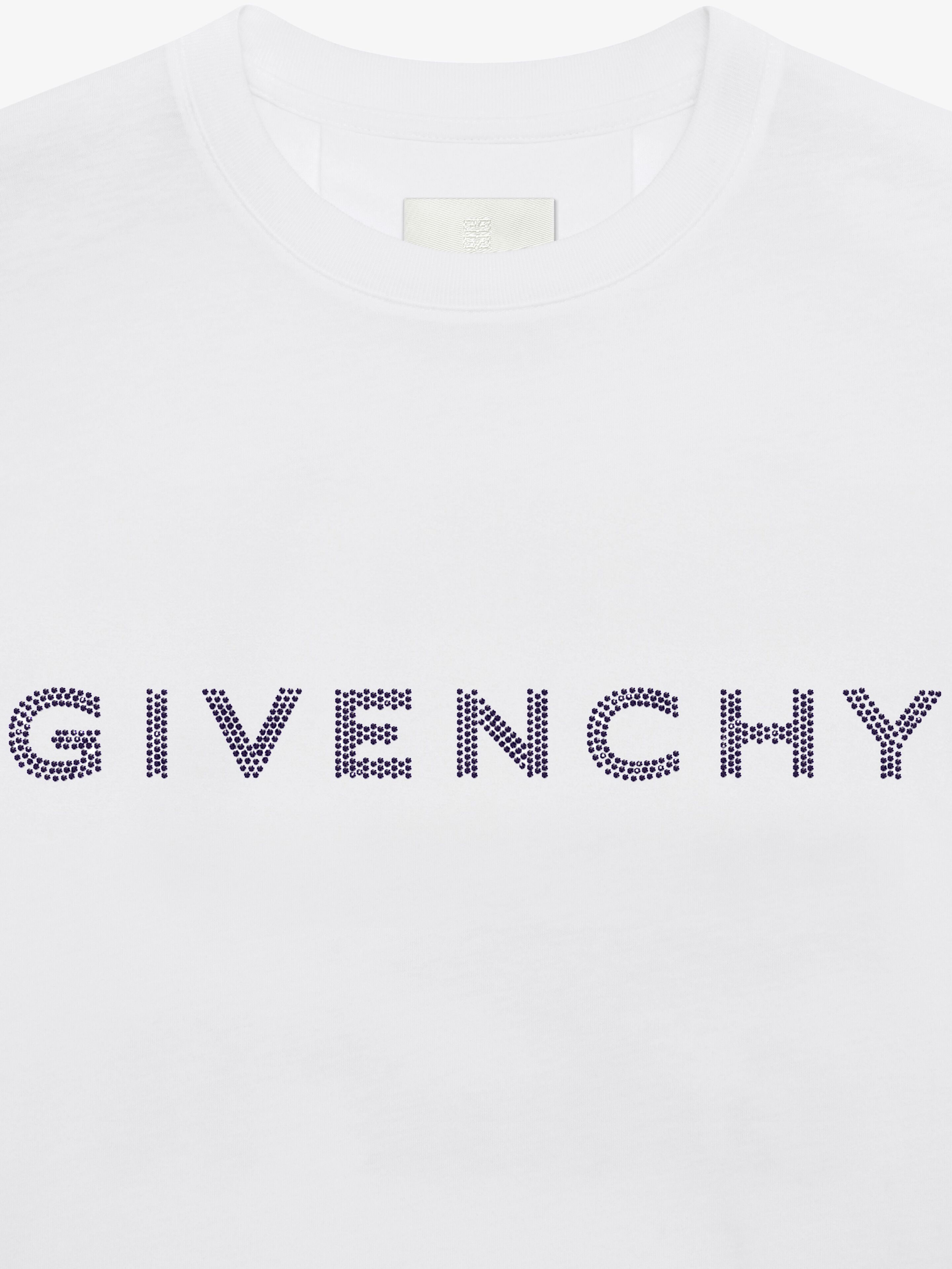 SLIM FIT T-SHIRT IN COTTON WITH GIVENCHY RHINESTONES - 5