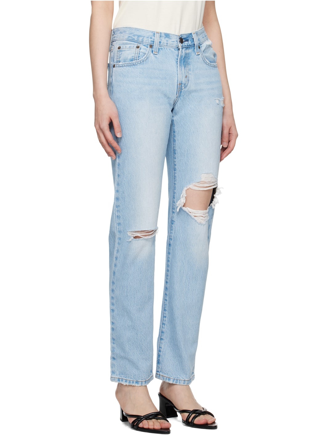 Blue Middy Straight Jeans - 2