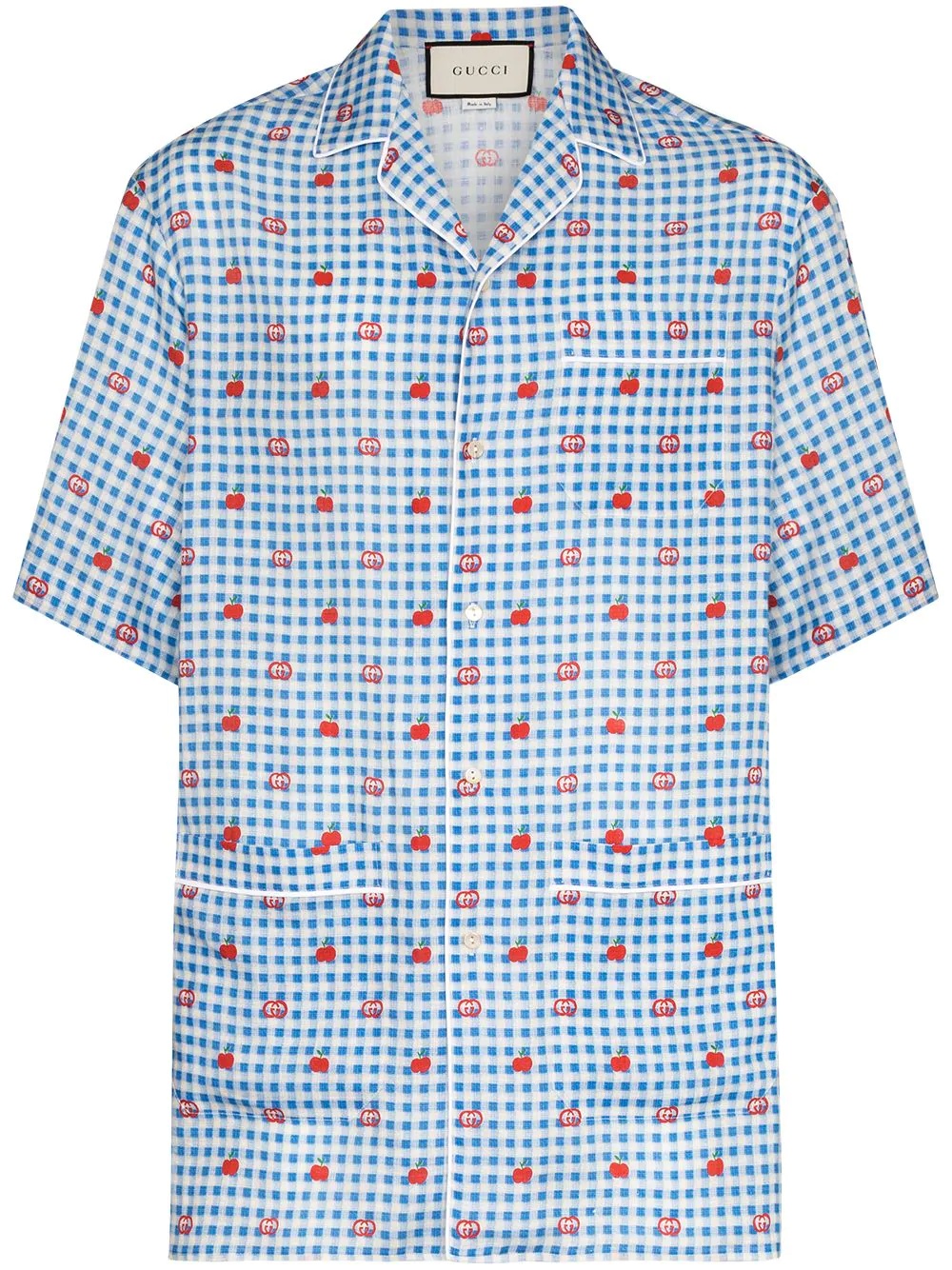 gingham logo apple shirt - 1