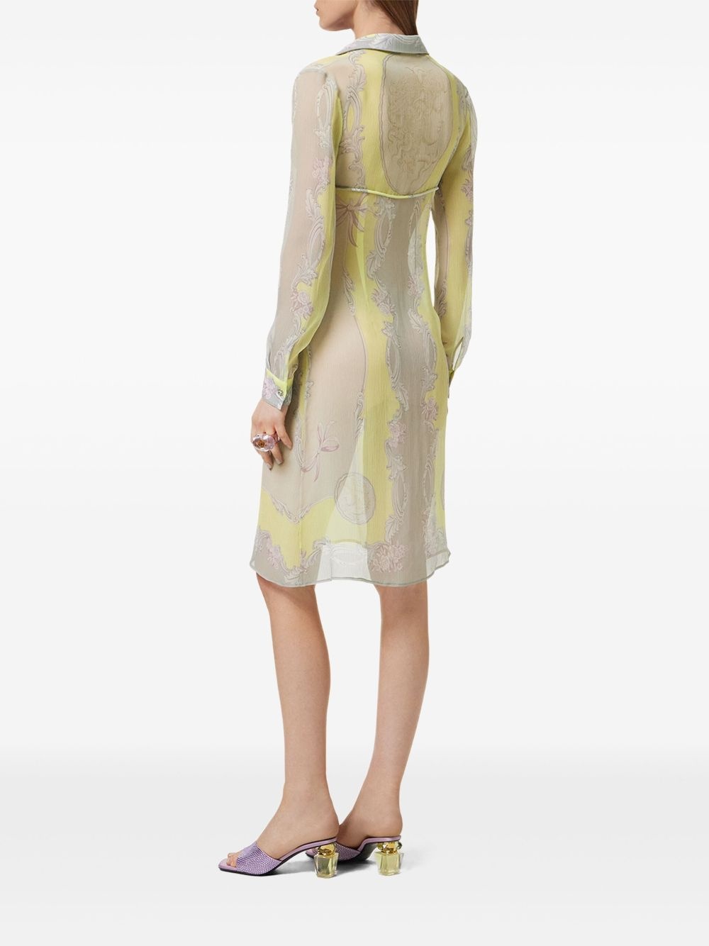 Cameo silk midi shirt dress - 3