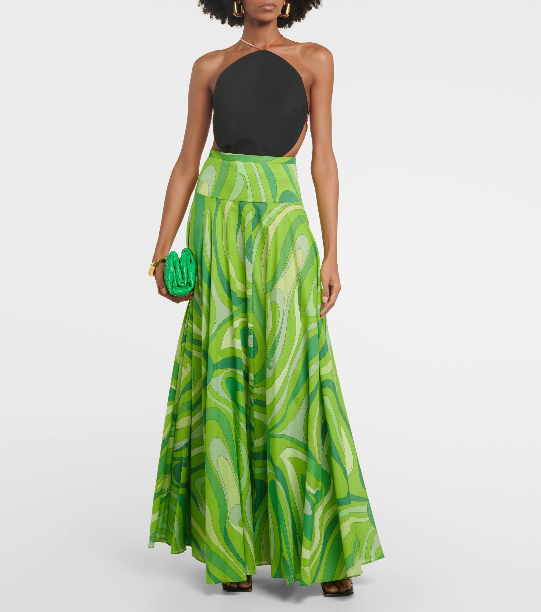 Marmo pleated cotton muslin maxi skirt - 2