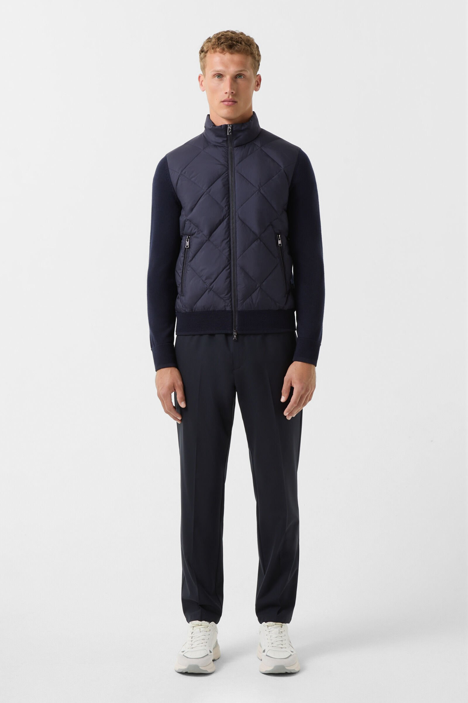 Zisco hybrid knit jacket in Navy blue - 4
