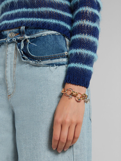 Marni MIXED LINK CHAIN BRACELET WITH JEWELLED RINGS outlook