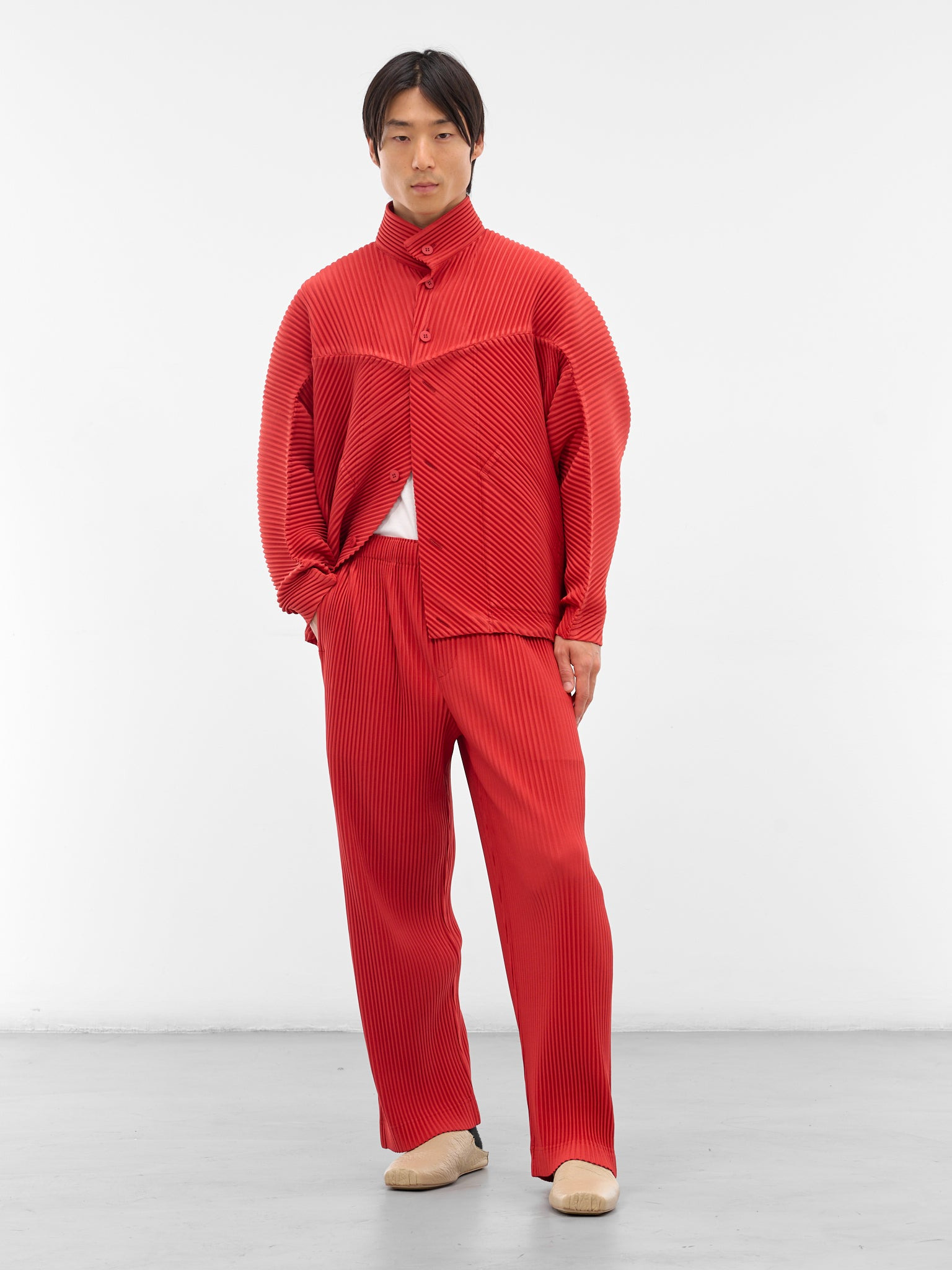Red Monthly Colors Pleated Trousers - 6