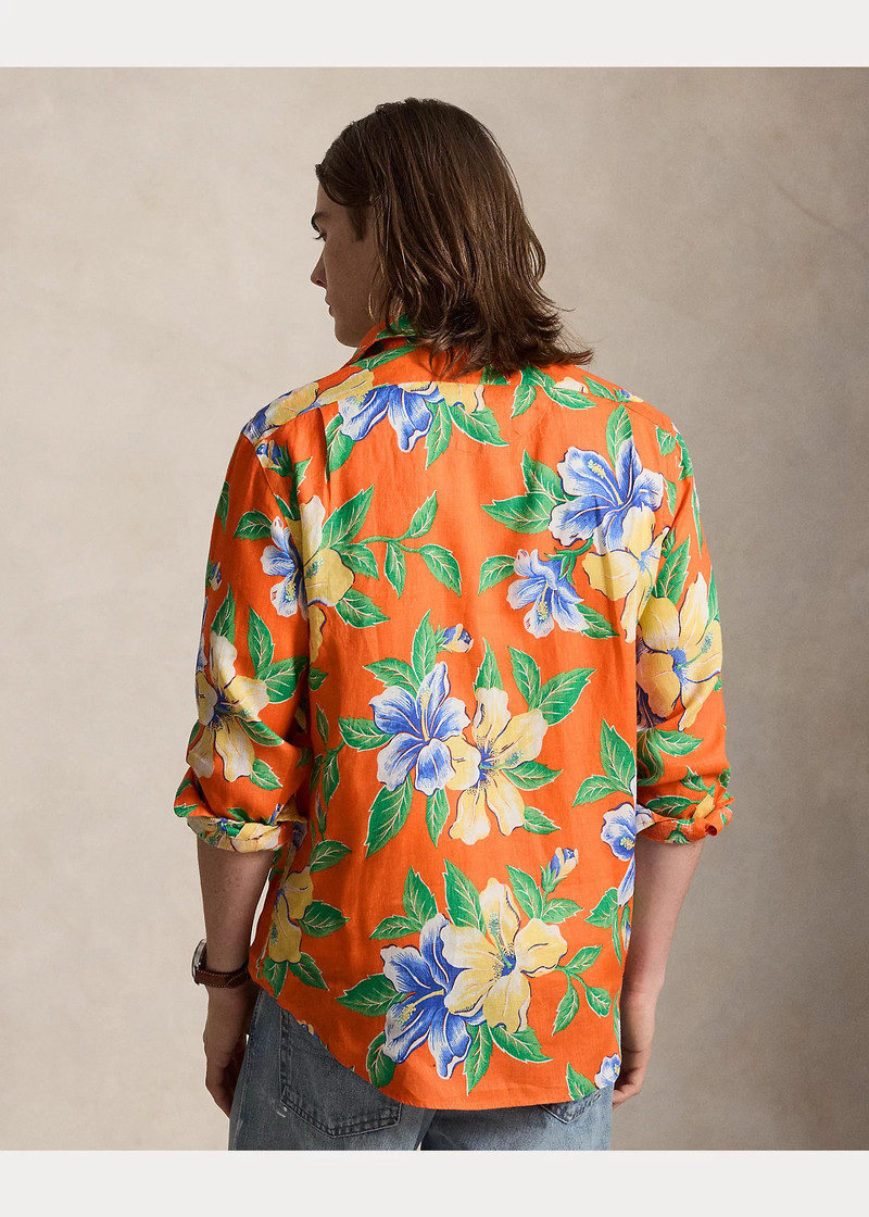 Classic Fit Tropical Floral Linen Shirt 4