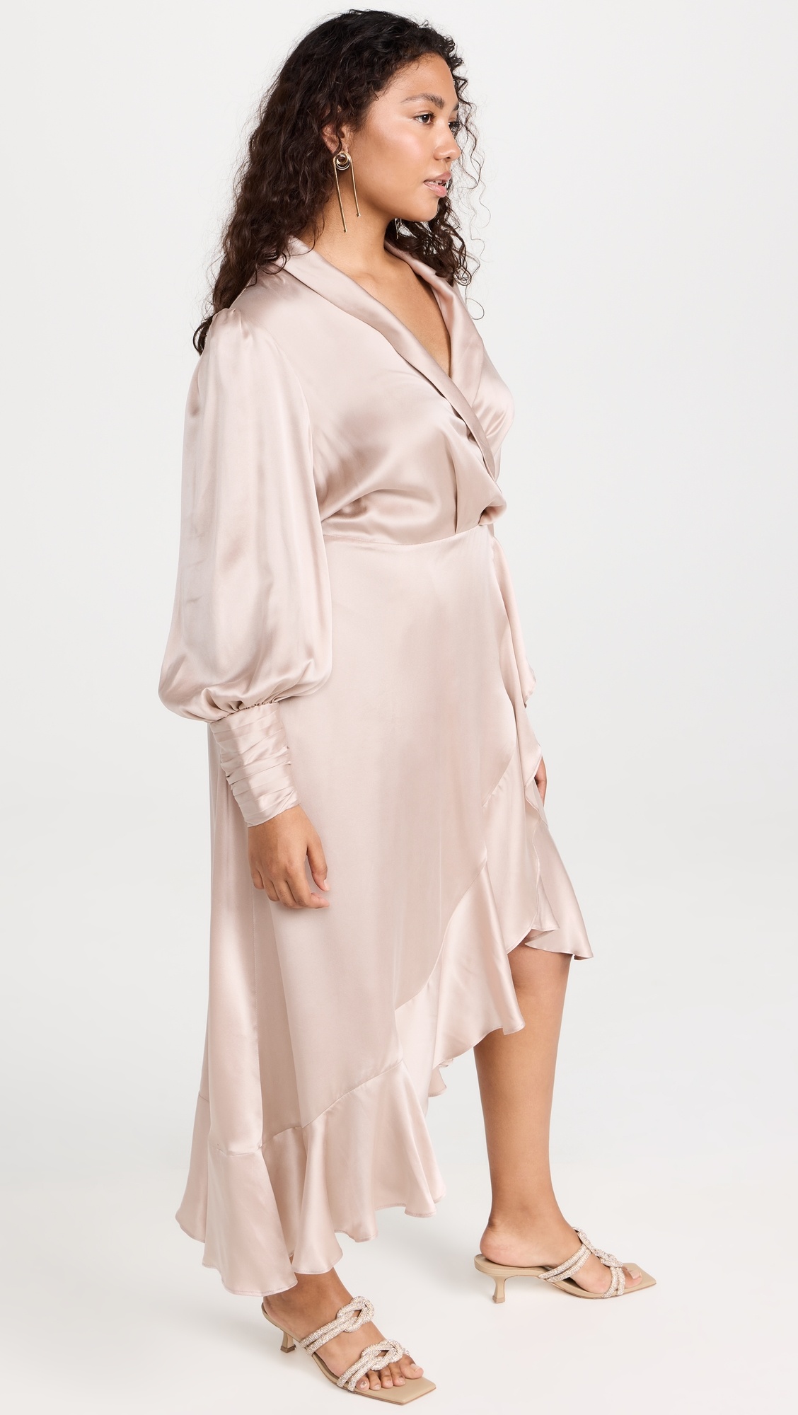 Silk Wrap Midi Dress - 8