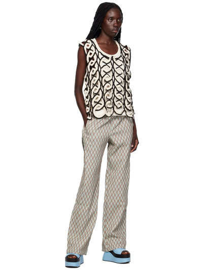 Andersson Bell Beige & Blue Makeni Trousers outlook