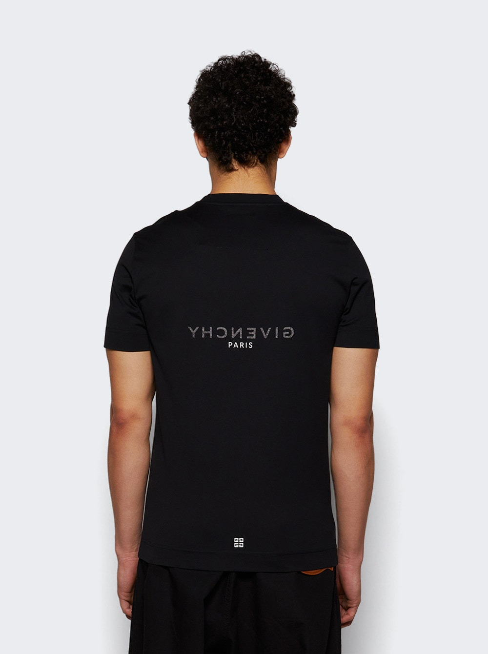Slim Fit Reverse Print Tee Black - 4