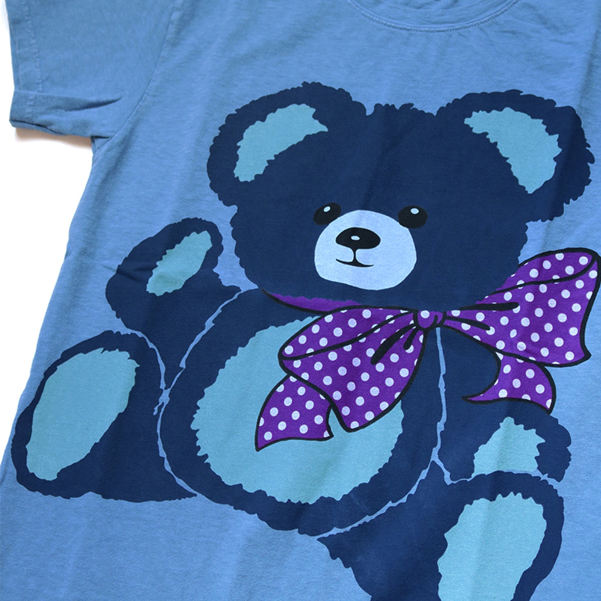 JERSEY INDIGO DYE CREW TEE (BLUE BEAR) - INDIGO - 2