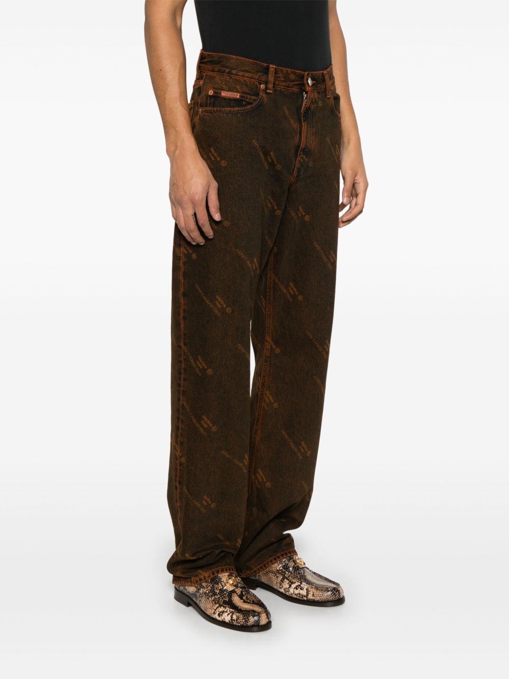 logo-print jeans - 3