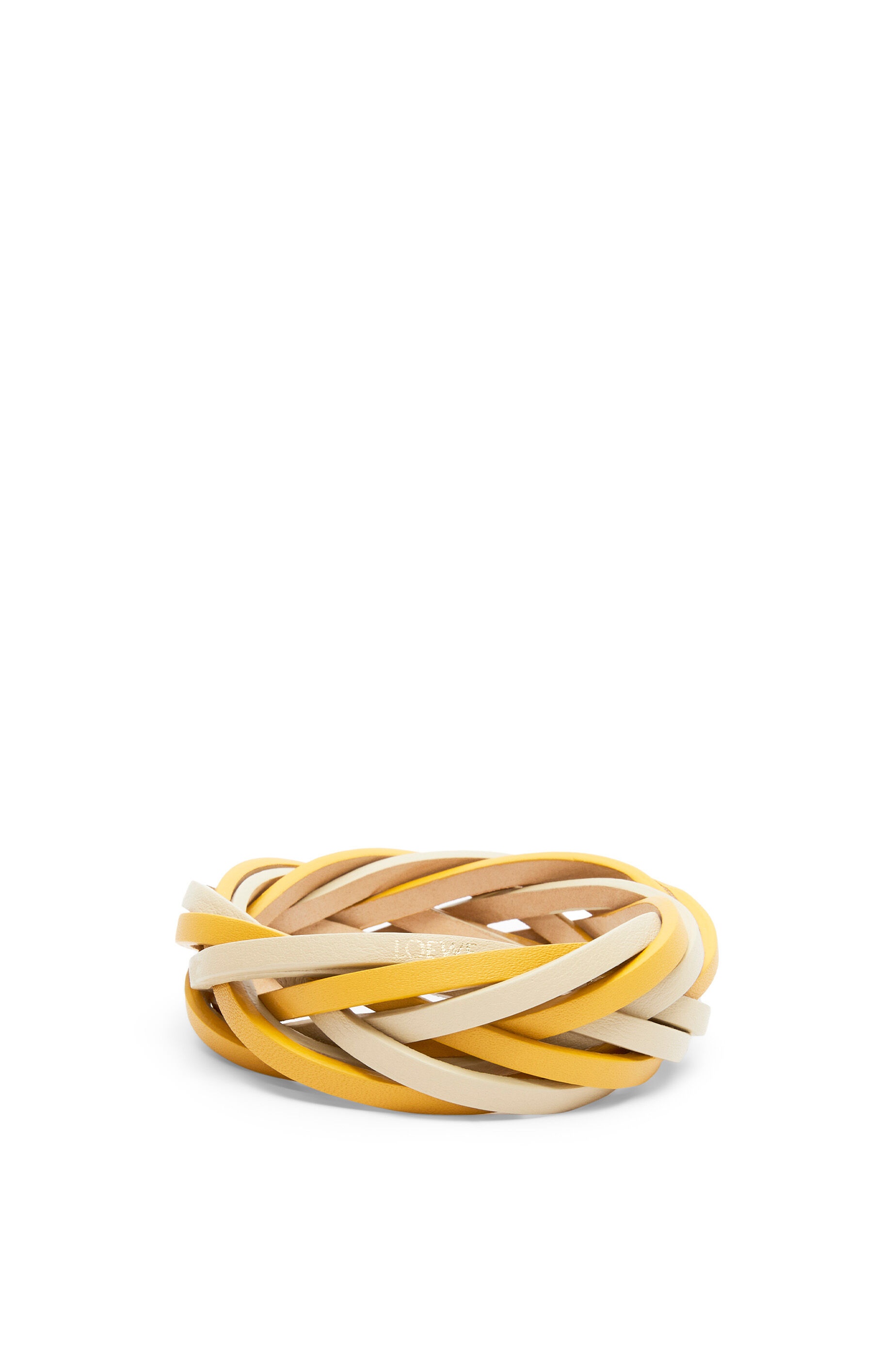 Bicolour braided bangle in calfskin - 1