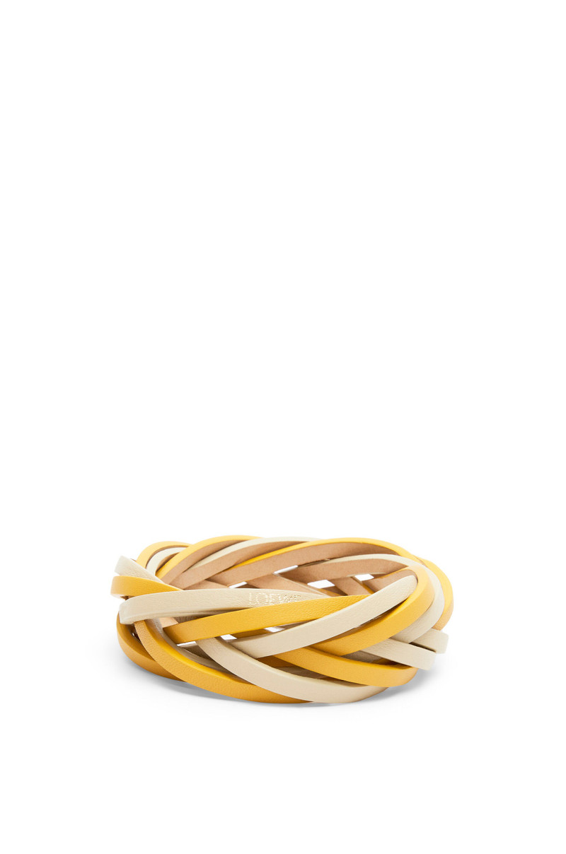 Bicolour braided bangle in calfskin 1