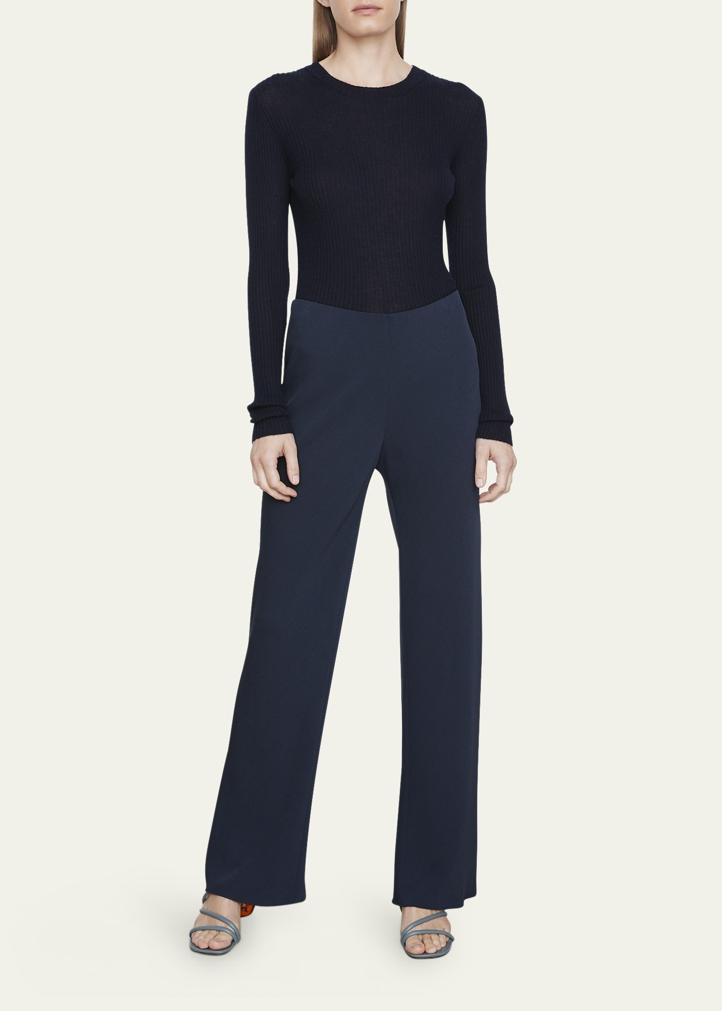 High-Waist Wide-Leg Bias Pants - 1